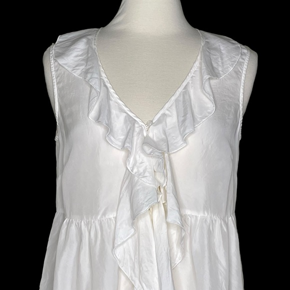 Cabi M silk sleeveless ruffled blouse - Picture 5 of 10